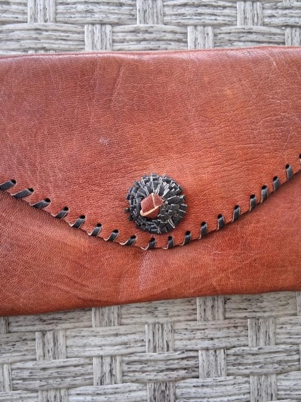 Handcrafted Brown Leather Envelope Clutch